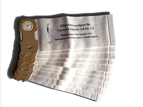 ZZ-Clan 10 Sacs aspirateur Compatible pour Vorwerk Kobold 118, 119, 120, 121 et 122, aspirateur Sacs à poussière (330)