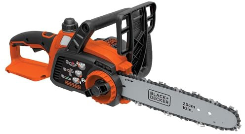 BLACK+DECKER 20V MAX Chain Saw Cordless Chainsaw, 10-Inch Battery Chainsaw, Tool Only, for Wood Cutting and Tree Pruning, Includes Guide Bar Scabbard (LCS1020B)