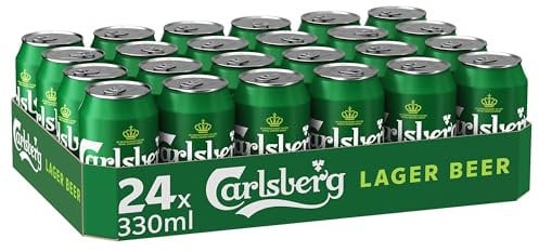 Carlsberg Premium Lager 5,0 % Vol. Dosenbier 0,33 l | 24 Lagerbiere mit feiner Hopfennote in 0,33 l Dose | Bier Palette Einweg (24 X 0,33 l)