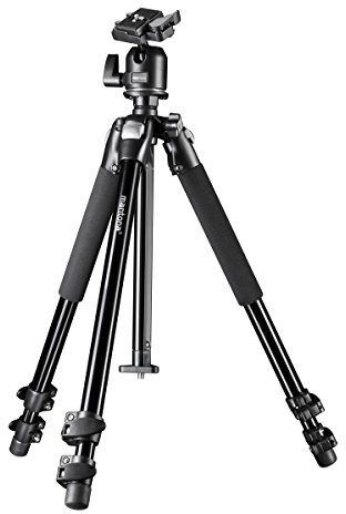 Mantona Pro Trépied Makro II (incl. rotule, colonne centrale amovible et adaptateur sol pour photographie macro, capacité de charge 5 kg)