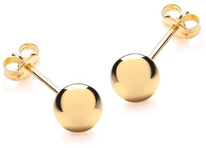 CARISSIMA Damen-Ohrstecker 9 Karat 375 Gelbgold 6mm Ball Stud 1.55.0603