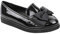 Ladies Womens Girls Flat Dolly Dollie Ballet Ballerina Creepers Chunky Wedge Platforms Work School Shoes Size (UK 5 / EU 38 / US 7, Black Patent Faux Leather PU)