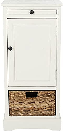 Safavieh Contemporary Pine Wood Tall Storage Unit, in Distressed and Cream, 40 X 35 X 85