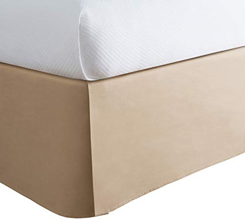 Today’s Home Classic Tailored Bed Skirt Dust Ruffle, Microfiber, 14 Drop Length, California King, Mocha