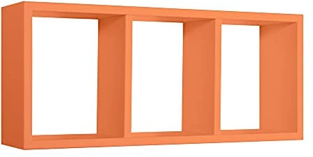 MODULARREDO | TRISTANO Mensola da Muro, Libreria Sospesa, Libreria da Parete, Scaffale da Parete, Arancione, 70x30 p15.5 cm - Made in Italy