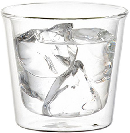 KINTO CAST 21430 doppelwandiges Steinglas, 250 ml, hitzebeständiges Glas, doppelwandige Konstruktion, mikrowellen- und spülmaschinenfest