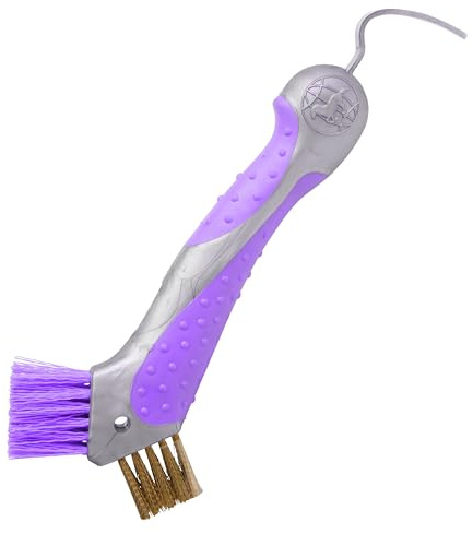 Imperial Riding IRH Scraper, Robust Hoof Pick, Metal Brush Cleaner with Ergonomic Handle, Hoof Scraper with Patented Design & Glamour Look, Royal Purple
