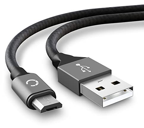 CELLONIC Micro USB Phone Charger Cable Replacement for Xiaomi Redmi Note 6, 6 Pro, 5, 4 / 7A, 7, 6A, 6, 5A, 4A, 4X / Mi Max/Mi 3, 4C 2m Fast Charging 2A Smartphone Data Transfer Lead Nylon - Grey