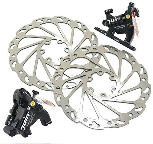 Juin Tech F1 Hydraulic Flat mount Road CX Disc Brake set 160mm with Rotor,Black, JT1909