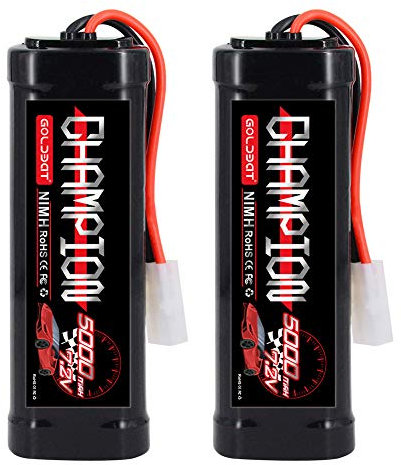 GOLDBAT 5000 mAh 7,2 V NiMH Akku mit Tamiya-Stecker für RC Auto RC Truck LOSI Associated HPI Kyosho Tamiya Hobby (2 Stück)