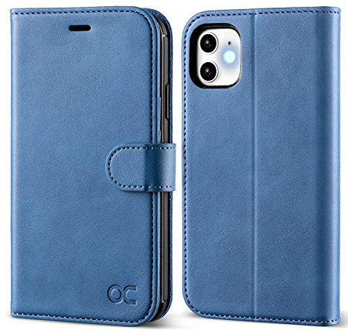 OCASE iPhone 11 Hülle Handyhülle [Premium Leder] [Standfunktion] [Kartenfach] [Magnetverschluss] Tasche Flip Case Cover Etui Schutzhülle lederhülle klapphülle für iPhone 11 (Hellblau-1)