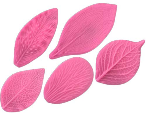 GUMEI 5 Pezzi/Set Foglia Stampo in Silicone Strumento per Decorare Torta Fondente peonia Rosa Petalo Floreale