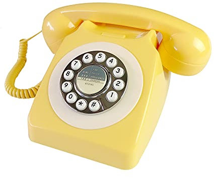Téléphone filaire rétro TelPal des années 80 - Téléphone fixe classique - Téléphone fixe à l'ancienne mode - Téléphone filaire pour la maison/le bureau/l'hôtel
