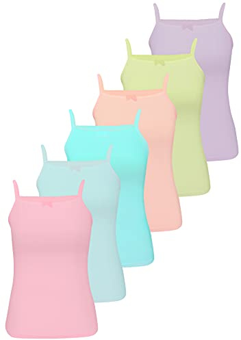 LOREZA ® 6 Cannottiera da Bambina in Cotone Canotta Intima 2-15 Anni