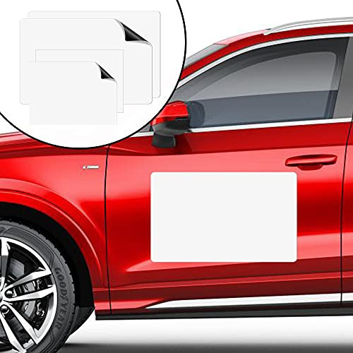 4 Stück Leere magnetische Autoschilder, Sublimations-Abgerundete Ecken, blanko, Auto-Magnet-Set für Werbung Business, verhindert Kratzer und Dellen (30.5x43.2 cm, 29.7x21 cm cm)