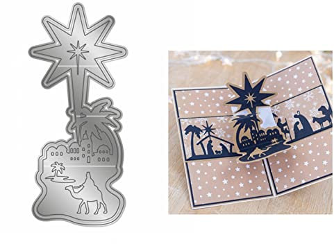 Briartw Weihnachtsabend Heilige Nacht Weihnachten Stern Krippe Metall Stanzformen Rahmen Schablone DIY Scrapbooking Album Prägung Handwerk Kartenherstellung Geschenkkarte Vorlage