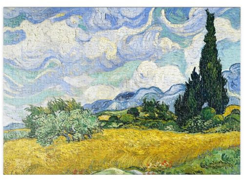 MyPuzzle Wheat Field with Cypresses (1889) by Vincent Van Gogh - Premium 500 Teile Puzzle - MyPuzzle Sonderkollektion von Æpyornis