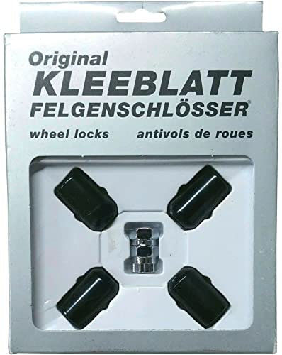 KLEEBLATT Felgenschloss-Muttern m14x1,5 Kugelbund kompatibel mit Porsche 911 928 944 968 4x schwarze Felgenschlösser Felgenschloss-Muttern Felgensicherung Radsicherungsmuttern Radsicherung TYP 911