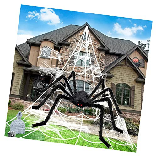 Halloween Deko Spinnennetz GroßEr Spinne Gruselige 1 StüCk 50 Zoll Riesen Spinne Dehnbares Outdoor Garten Party Horror
