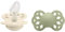 BIBS Infinity Anatomischer Schnuller Zweierpackung, bisphenol-A frei, anatomischer Silikonsauger, Kiefergerechte Form. Silikon, 6-18 Monate (2er Pack), Ivory/Sage