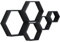 PHOENANCEE Hexagon Wandregal, Wohnzimmer Deko Wand, Holz Hängeregal für Schlafzimmer, 5er-Set(Schwarz)