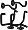 HommyFine Support Mural de Guitare Horizontal, Crochet De Cintre De Guitare, Lot de 2 Support Mural Horizontal pour Guitare Acoustique Classique ou électrique, Ukulélé, Banjo (Noir (Lot de 2))