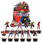 JunMallko 13 Stück Superheld Cake Toppers, Superheld Cupcake Topper, Muffin Deko, Superhelden Tortendeko, Kuchen Deko für Kinder, Spiderman Cake Toppers für Kinder Geburtstag