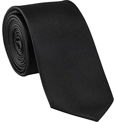 Marvelis Krawatte einfarbig reine Seide 6,5cm schwarz