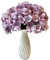 DDOWA Künstliche Hortensie und Vase, 4 Blütenköpfe, Violett