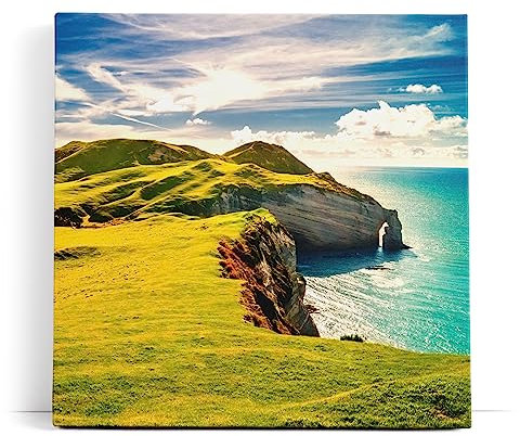 Paul Sinus Wandbild 80x80cm Insel in Irland Küste Landschaft Meer Klippen