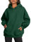 Trendy Queen Damen-Kapuzenpullover, übergroß, Fleece, langärmelig, Pullover, Herbst-Outfits mit Tasche, Dunkelgrün, S