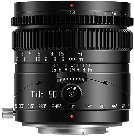 TTARTISAN Obiettivo manuale F1.4 Full Frame Tilt Shift da 50 mm, obiettivo inclinabile ad ampia apertura per mirrorless (attacco M4/3)