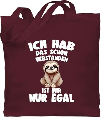 Baumwolltasche - Taschen - Ich hab das schon verstanden ist mir nur egal I Lustiger Spruch Faultier - Unisize - Bordeauxrot - jutebeutel pinguin sloth lustige sprüche stoffbeutel beutel mit is