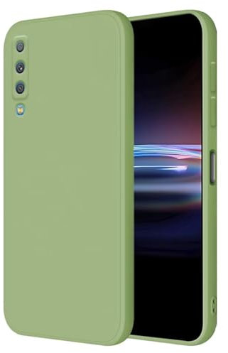 HONLEN Hülle für Samsung Galaxy A7 2018 Schutzhülle Case, (6 Inches) Liquid TPU Silicone Handyhülle mit Fallschutz Silikon Cover Matcha-Grün