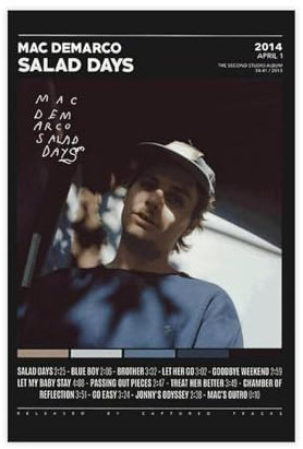 Mac DeMarco Musikalbum, Poster, Leinwand, Poster, Schlafzimmer, Dekoration, Sport, Landschaft, Büro, Raumdekoration, Geschenk, ungerahmt, 30 x 45 cm