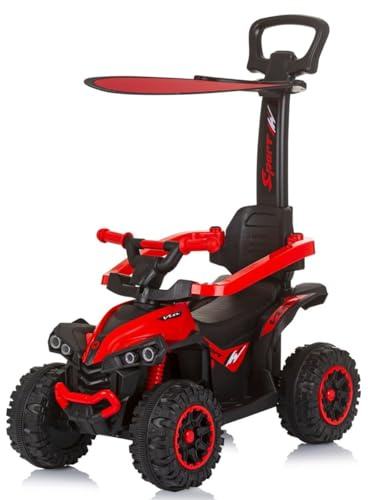 Chipolino Kinder Rutschauto ATV Sonnendach Schiebegriff Musikfunktion bis 23 kg rot