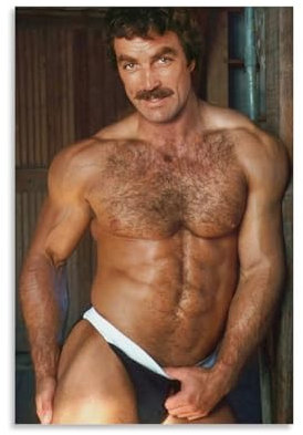 OqcEha Tom Selleck Poster, Schauspieler, Superstar, Gemälde auf Leinwand, Wandkunst, Rollbild, Druck, Wohnzimmer, Wände, Dekoration, Zuhause, 50 x 75 cm