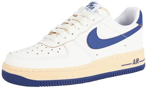 NIKE Women's Air Force 1 '07 Sneaker, Sail Deep Royal Blue Pale Vanilla, 6 UK