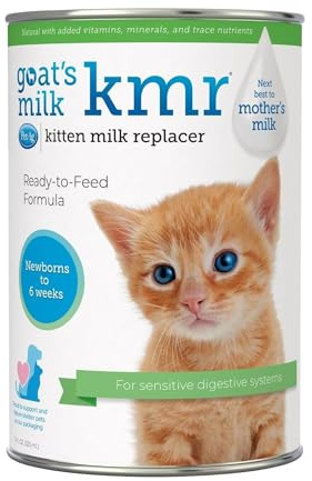 Pet-Ag Goat’s Milk KMR Kitten Milk Replacer Liquid - 11 oz - Liquid Kitten Formula with Vitamins, Minerals & Trace Nutrients for Kittens Newborn to Six Weeks Old - Easy to Digest