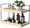UMAYPPY 2-stufiges Gewürzregal Küchenregal Holz Arbeitsplatte Badezimmer Organizer Standregal Geeignet für Küche Wohnzimmer Badezimmer Schminktisch Schreibtisch Aufbewahrung Heimdekoration