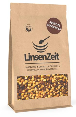 LinsenZeit – Geröstete Kichererbsen 400g mit Schale – Gesunder Snack – Chana Chick peas roasted - Großartige Proteinquelle - Vegan & ohne Zusatzstoffe & Premium Qualität