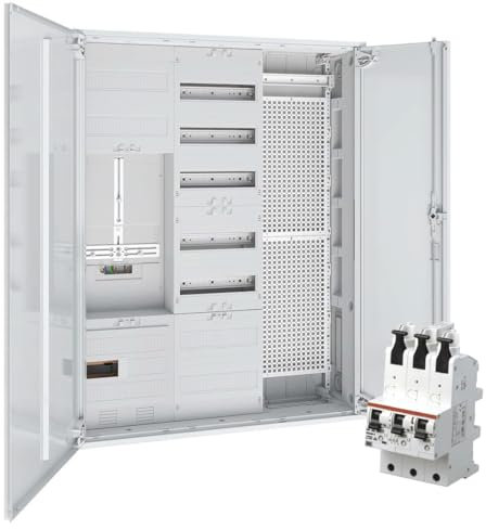 WITTKOWARE Komplett-Zählerschrank, 1x 3-Punkt Zählerplatz, Verteilerfeld mit APZ, Mediafeld, mit Hauptsicherungsautomat (SLS) 50A