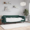 Hommdiy Tagesbett, Gästebett 2-in-1, Sofabett Schlafsofa für Schlafzimmer Wohnzimmer, Bettsofa Sofa, Modernes Design, Samt Sofabett，Dunkelgrün,Ohne Matratze,90x200 cm