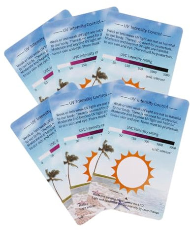 COLLBATH 6-teilige Uv-testkarten Uv-identifikationskarte Für Uvc-strahlen-erkennung Uv-testgerät Für Sonne