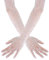 AHQiZFX Damen Lange Netzhandschuhe,Fischnetz Handschuhe mit Strass,Netz Armstulpen Weiß,Strass Lang Netz Mesh Handschuhe,Vintage Abendhandschuhe für 80er Kostüm Party Hochzeit Abendparty Kostümzubehör