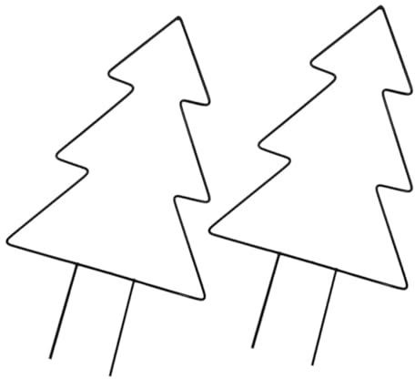 CAXUSD 2 Stück Kletterpflanzen Rankgitter in Weihnachtsbaumform aus Eisen Dekorative Pflanzenstütze für Garten und Zimmerpflanzen Stabiles Klettergerüst Schwarz