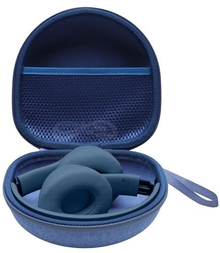Headphone Case Compatible with Beats, JBL, JLab, Skullcandy, BERIBES, TOZO, KVIDIO, Picun, Soundcore Q20i/Q20/Q30 Wireless Foldable Headphones, Travel Carrying Blue Case
