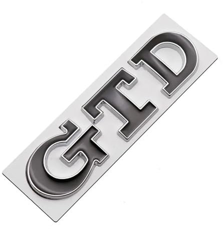GEOLXD 3D Metallbuchstaben Auto Heckklappe Abzeichen Emblem(Silver Black)