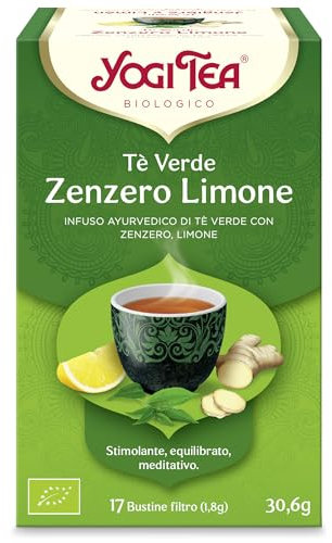 Yogi Tea - Tè Verde Zenzero Limone Bio - Infuso Ayurvedico - Miscela di Tè Verde, Zenzero e Limone - Confezione da 3x17 bustine (51 bustine in totale)