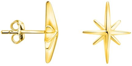 SOFIA MILANI - Damen Ohrringe 925 Silber - vergoldet/golden - Stern Ohrstecker - E3004